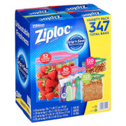 Ziploc Storage Bags Variety Pack – Multiple Sizes, Resealable Food Storage Bags, 347 Count