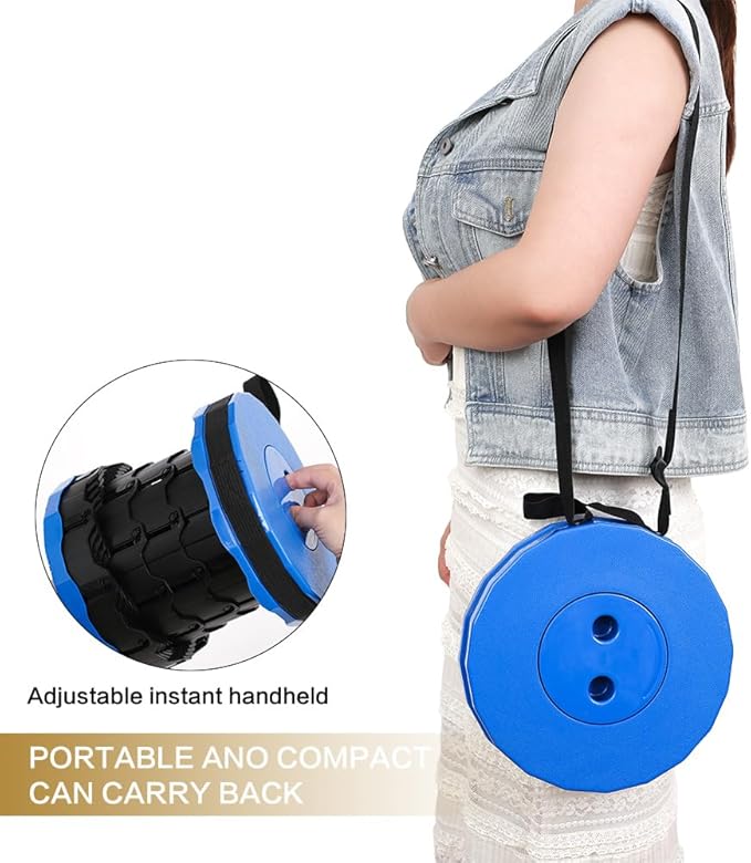 CTB Dealz Portable Telescopic Collapsible Camping Stool – Blue & Black, Lightweight Retractable Outdoor Seat, Box Condition 8/10
