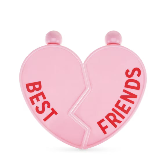 Blush Best Friends Heart-Shaped Flasks – Pink 3 oz Mini Flask Set, 2-Pack