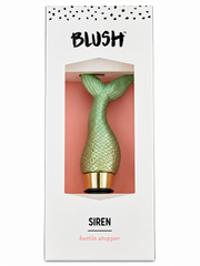 BLUSH Siren Mermaid Tail Bottle Stopper – Green & Gold Decorative Wine Bottle Stopper