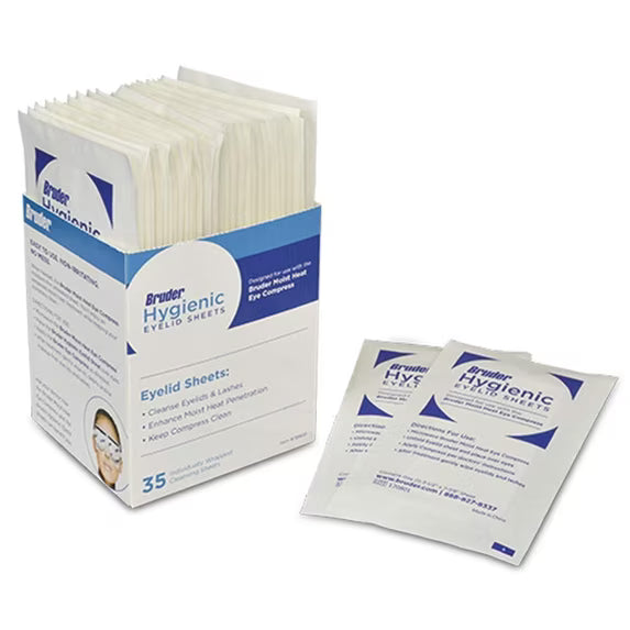 Bruder Hygienic Eyelid Cleansing Sheets – Micro-Fine, Untreated, Individually Wrapped, 35 Count