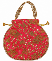 Devik Decor Indian Ethnic Potli bag Ladies Handbag Purse for Bridal Party wedding and Gifting – Peach