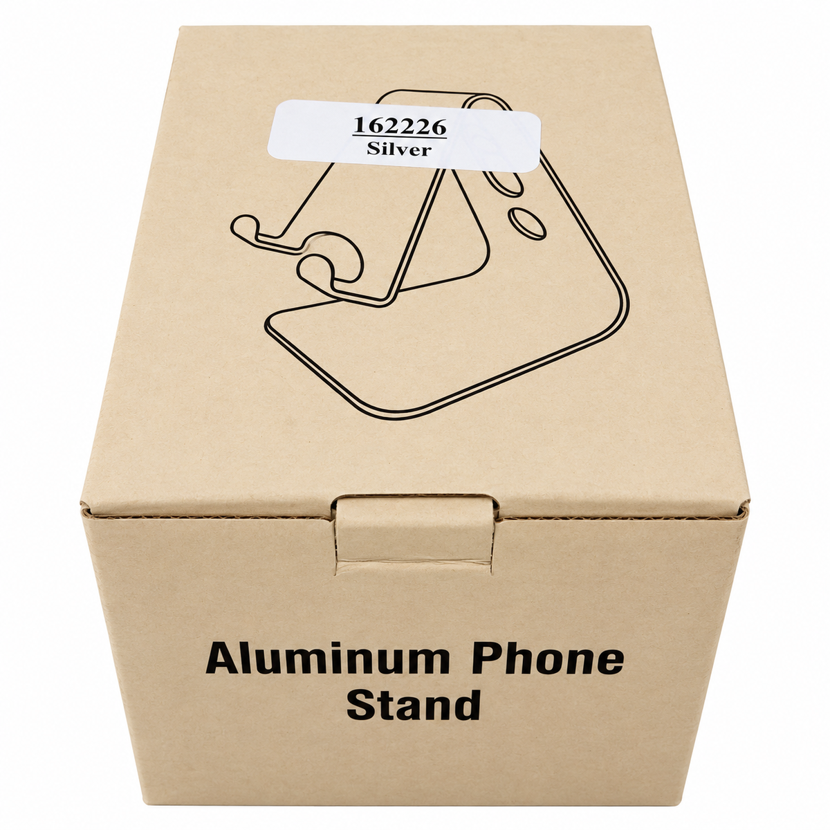 Silver Aluminum Desktop Phone Stand – Compact Smartphone Holder