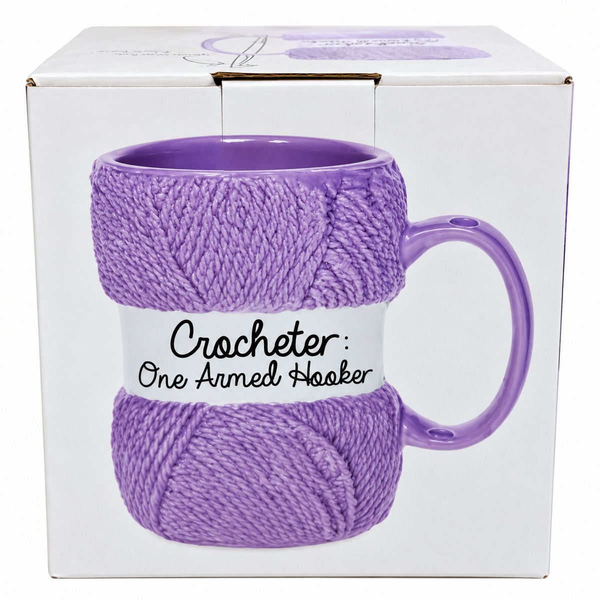 Boxer Gifts Crocheter “One Armed Hooker” Novelty Ceramic Mug – Purple