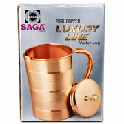SAGA Steels Luxury Line Pure Copper Water Jug with Lid & Handle