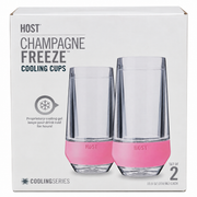 HOST Champagne FREEZE Cooling Cups, Blush Tint, 9 oz – Set of 2