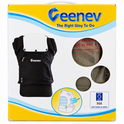 Geenev Ergonomic Baby Carrier with Detachable Sleeping Hood, Storage Pouches & Padded Waist Belt – Black