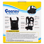 Geenev Ergonomic Baby Carrier with Detachable Sleeping Hood, Storage Pouches & Padded Waist Belt – Black