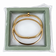 Skywater Life Open Nail & Screw Bangle Bracelet Set for Women – Gold Tone, 2 Piece
