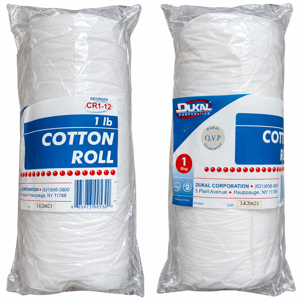 Dukal Cotton Roll Bath Towels, White, Adult – 1 lb
