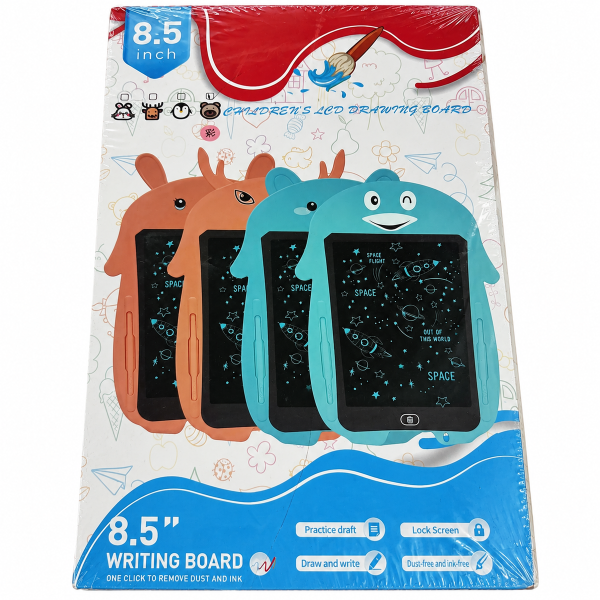 8.5-Inch Kids LCD Writing & Drawing Board with Stylus – One-Touch Erase & Screen Lock