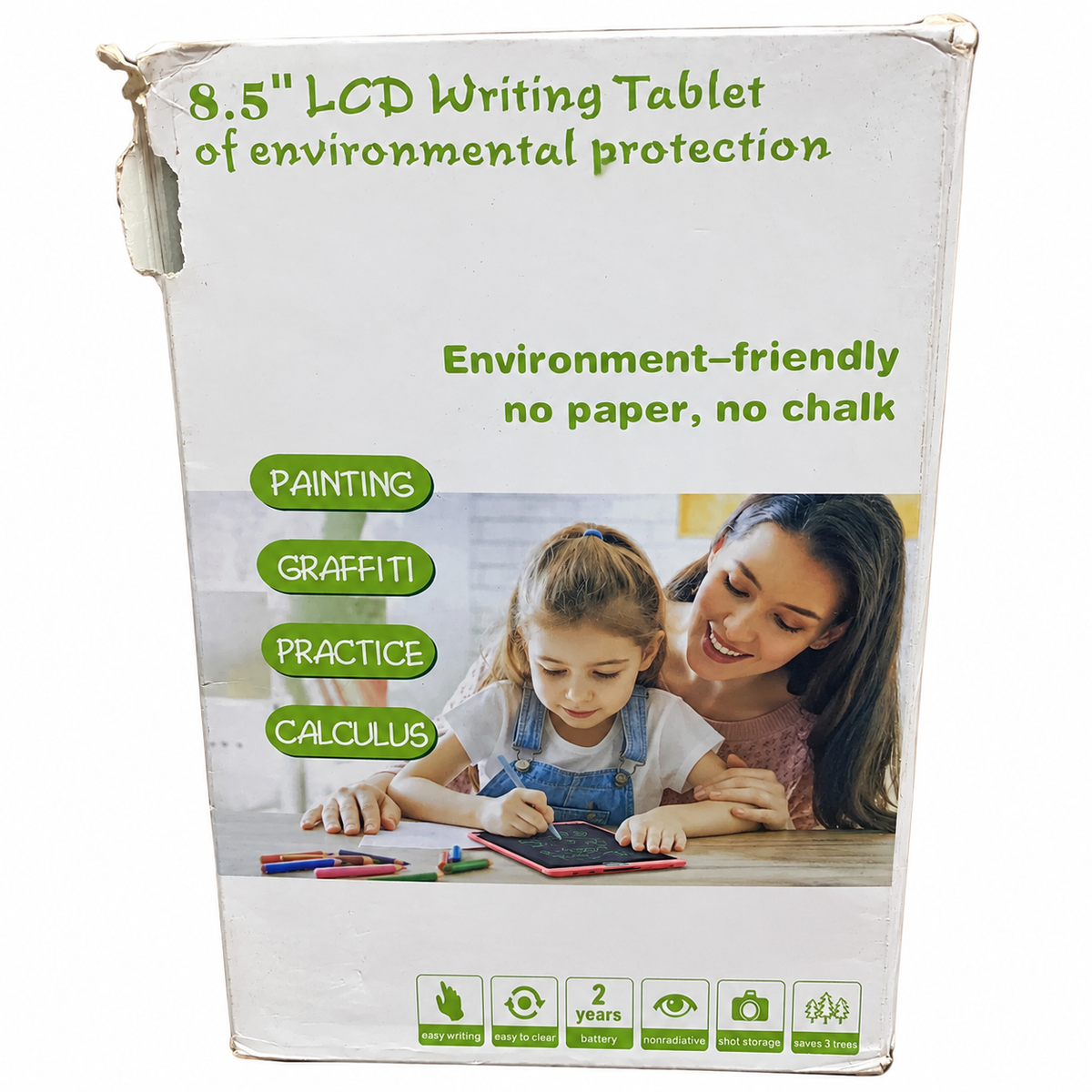 8.5-Inch LCD Writing Tablet for Kids – Reusable Drawing & Writing Board with Erase Lock