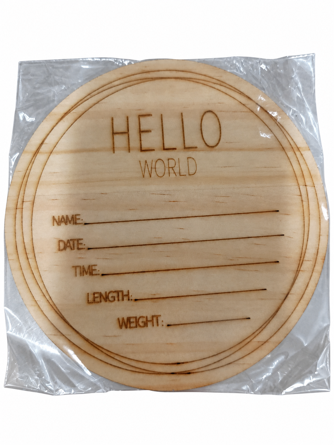 5-Inch Wooden Baby Announcement Welcome Sign – Hello World Newborn Milestone Board