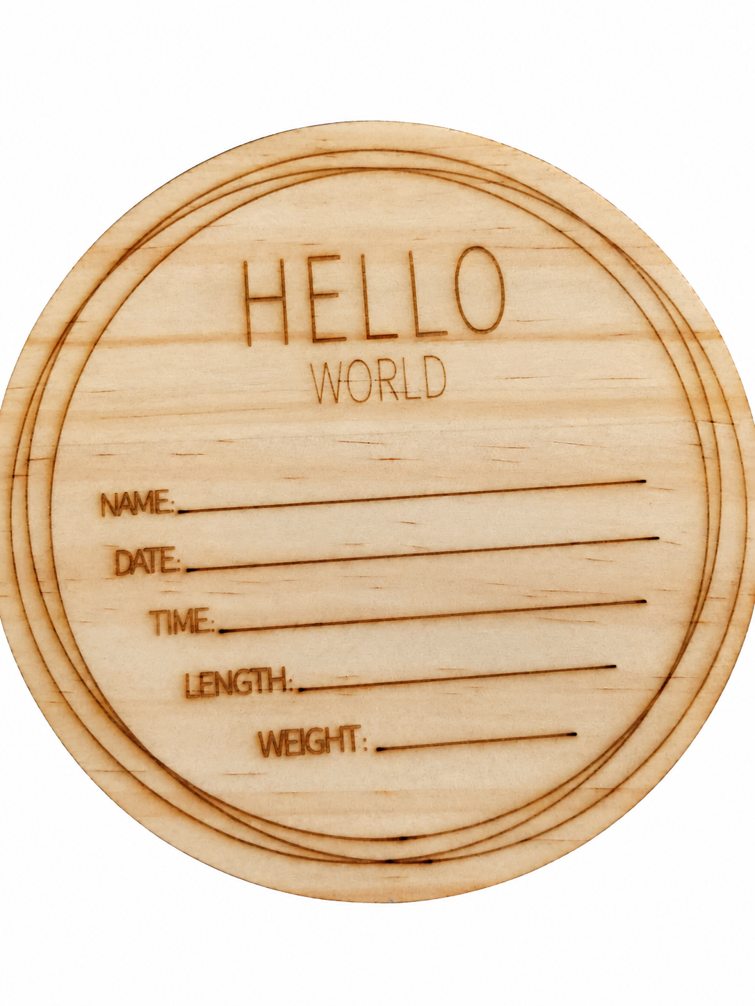 5-Inch Wooden Baby Announcement Welcome Sign – Hello World Newborn Milestone Board