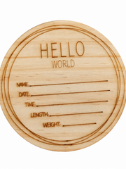 5-Inch Wooden Baby Announcement Welcome Sign – Hello World Newborn Milestone Board