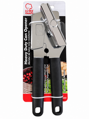 Chef Craft Heavy Duty Can Opener with Bottle Opener – 7.5 Inch, Black & Silver