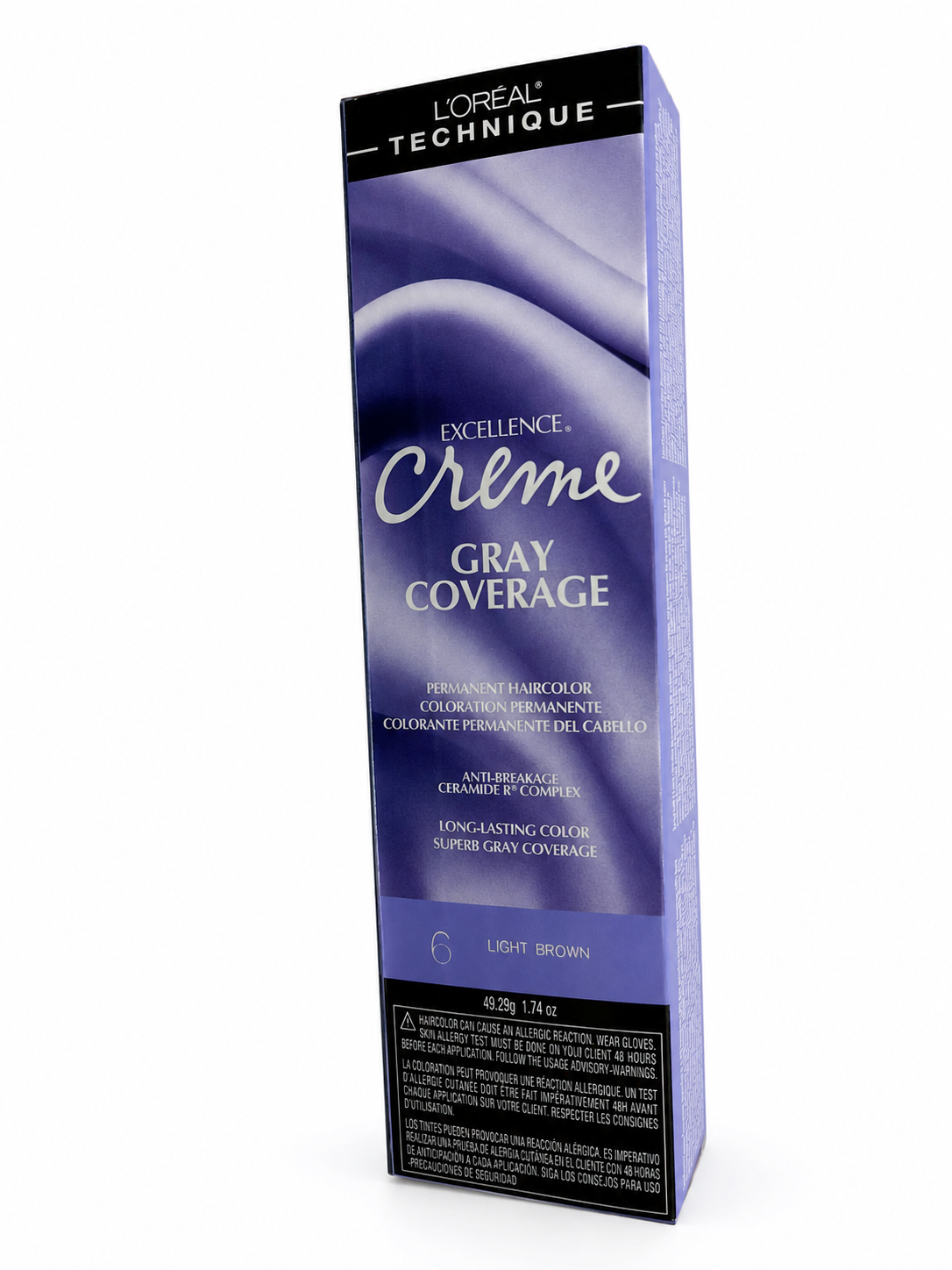 L'Oréal Technique Excellence Crème Permanent Hair Color, 6 Light Brown, 1.74 oz