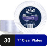 Chinet Crystal Premium Clear Plastic Dessert Plates, 7 Inch – 30 Count