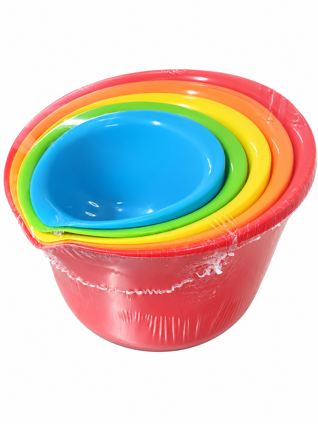 Chef Craft Select 5-Piece Plastic Mixing Bowl Set – BPA-Free Multicolor Nesting Bowls with Pour Spouts