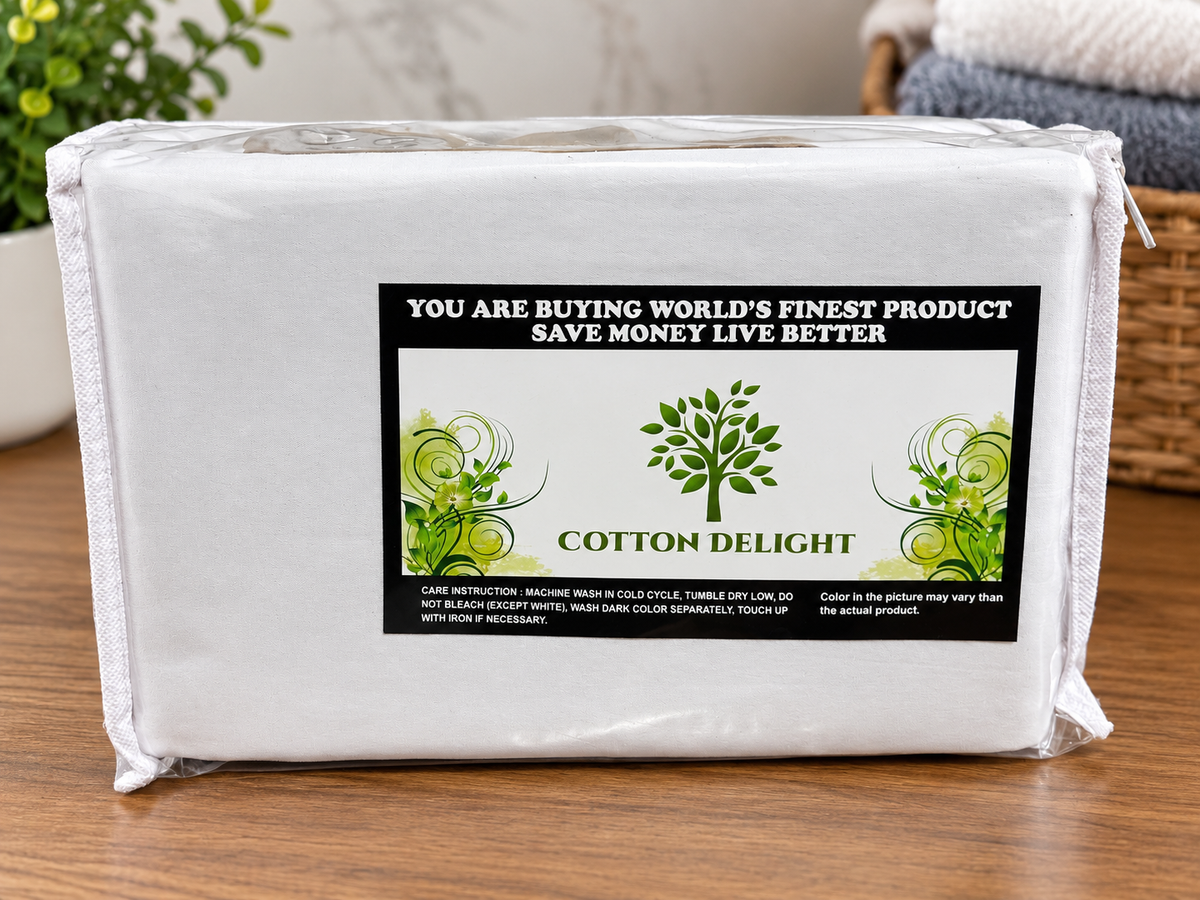 Cotton Delight Solid Taupe Queen Bed Skirt with 16-Inch Drop Length