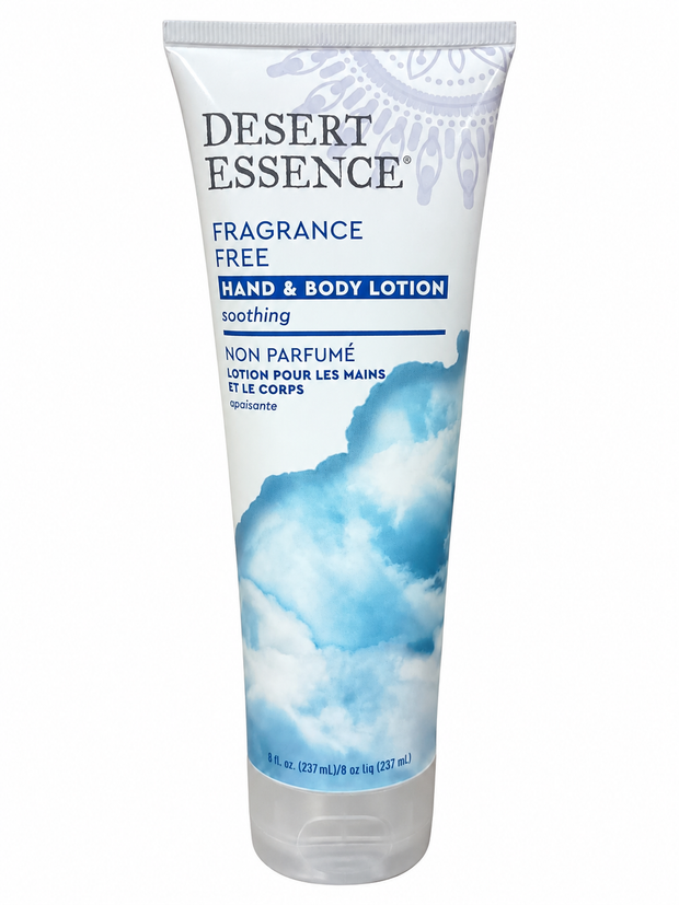 Desert Essence Fragrance Free Hand & Body Lotion – Soothing Moisturizer, 8 fl oz (237 mL)
