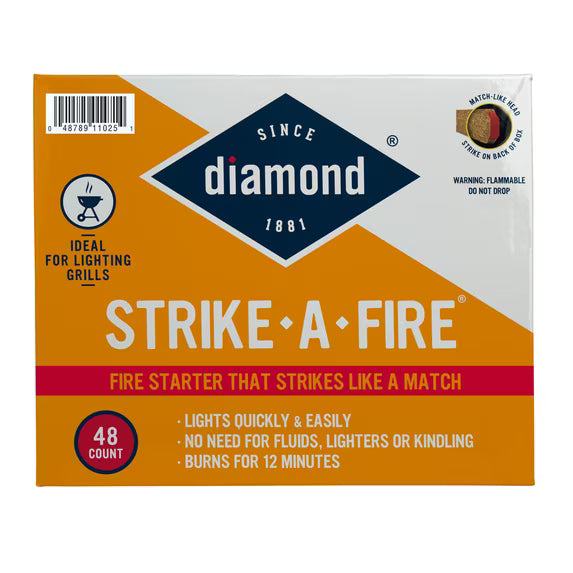 Diamond Strike-A-Fire Fire Starters – 48 Count, Strike-on-Box Fire Starting Sticks for Fireplaces, Campfires & Wood Stoves