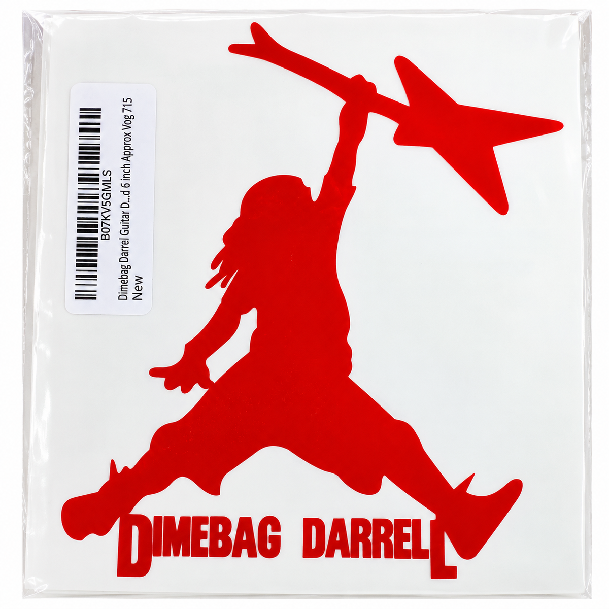 Dimebag Darrell Guitar Decal Sticker – Red, Approx. 6 Inch, Vog Trends 715