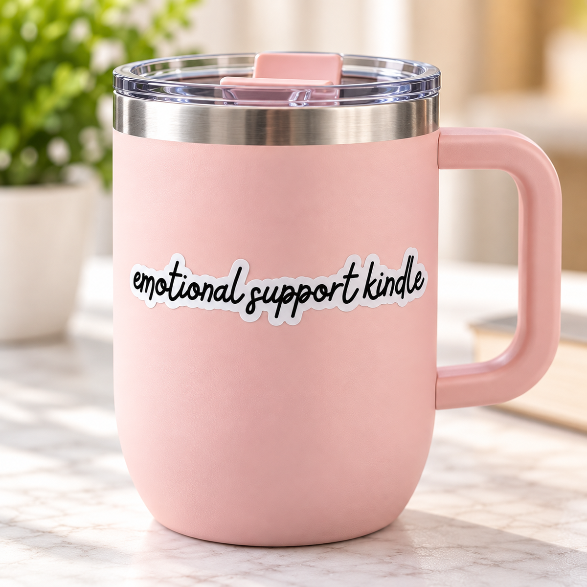Emotional Support Kindle Stickers (3 Pcs) – Cute Black Script Sticker Pack for Kindle, Laptops & Water Bottles, 3 Inch – Printed on Sheet, Not Die-Cut
