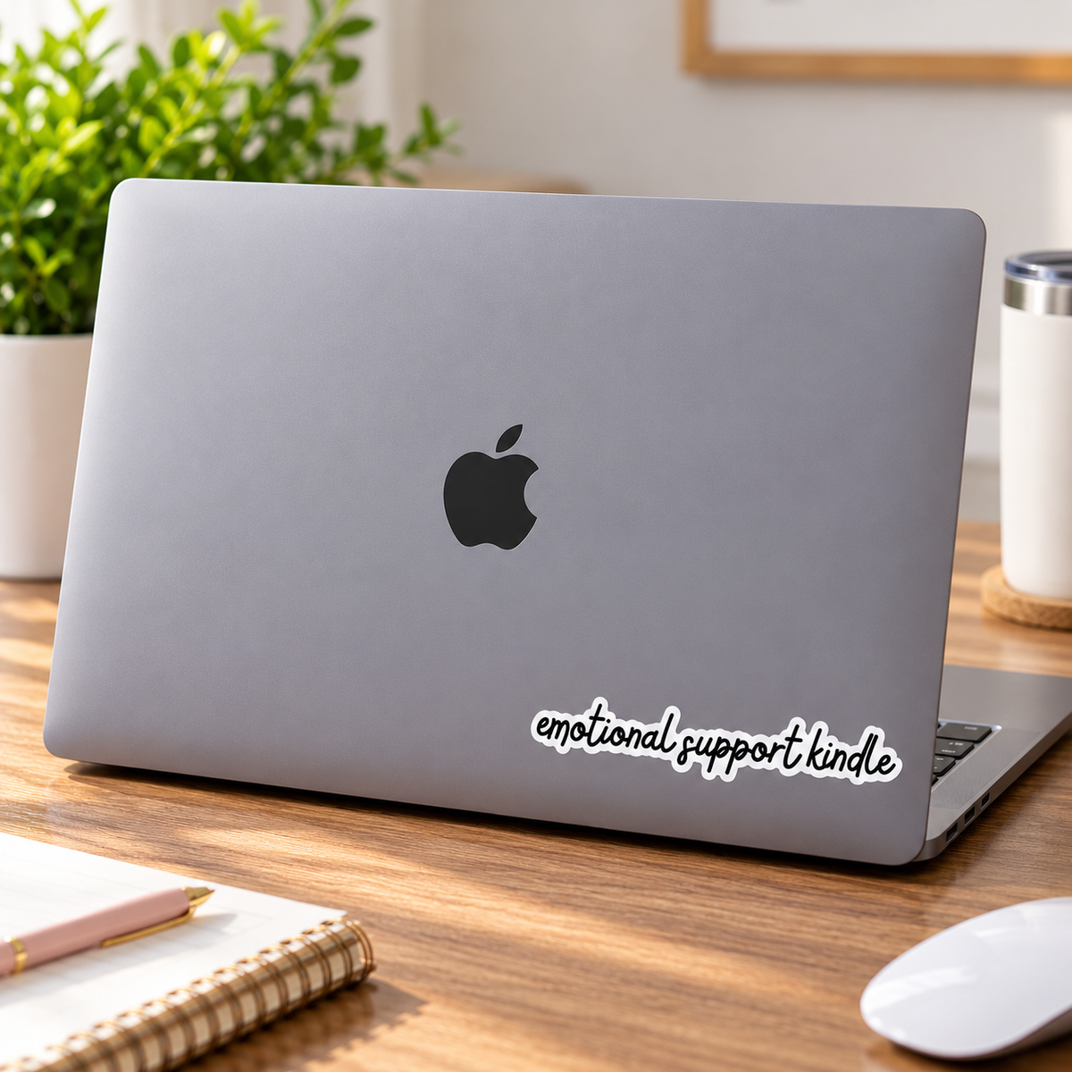 Emotional Support Kindle Stickers (3 Pcs) – Cute Black Script Sticker Pack for Kindle, Laptops & Water Bottles, 3 Inch – Printed on Sheet, Not Die-Cut
