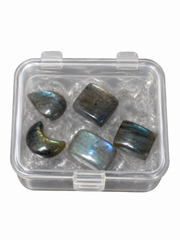 Jaguar Gems 5-Piece 60 Carat Aura Stone Crystal Set – Polished Assorted Gemstones with Storage Box