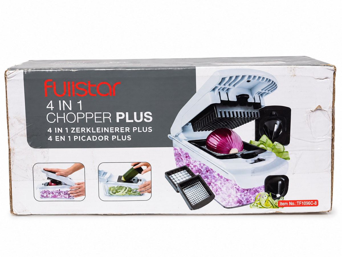 Fullstar 4-in-1 Chopper Plus Vegetable Chopper, Slicer & Spiralizer with Container – White – Box Condition 8/10
