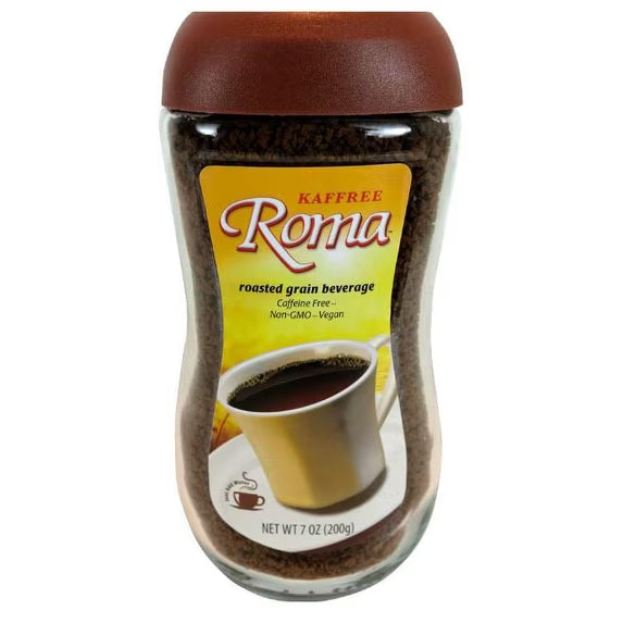 Kaffree Roma Instant Roasted Grain Beverage 7 oz – Caffeine-Free Coffee Substitute | Non-GMO, Natural, Unsweetened
