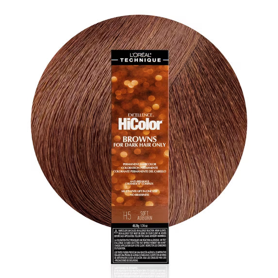 L'Oréal Technique Excellence HiColor Permanent Hair Color, H5 Soft Auburn, 1.74 oz