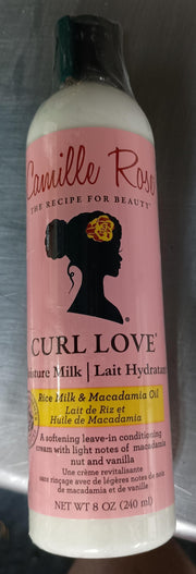 Camille Rose Curl Love Moisture Milk 8 oz | Soften & Nourish Leave-In Conditioner with Rice Milk & Macadamia Oil
