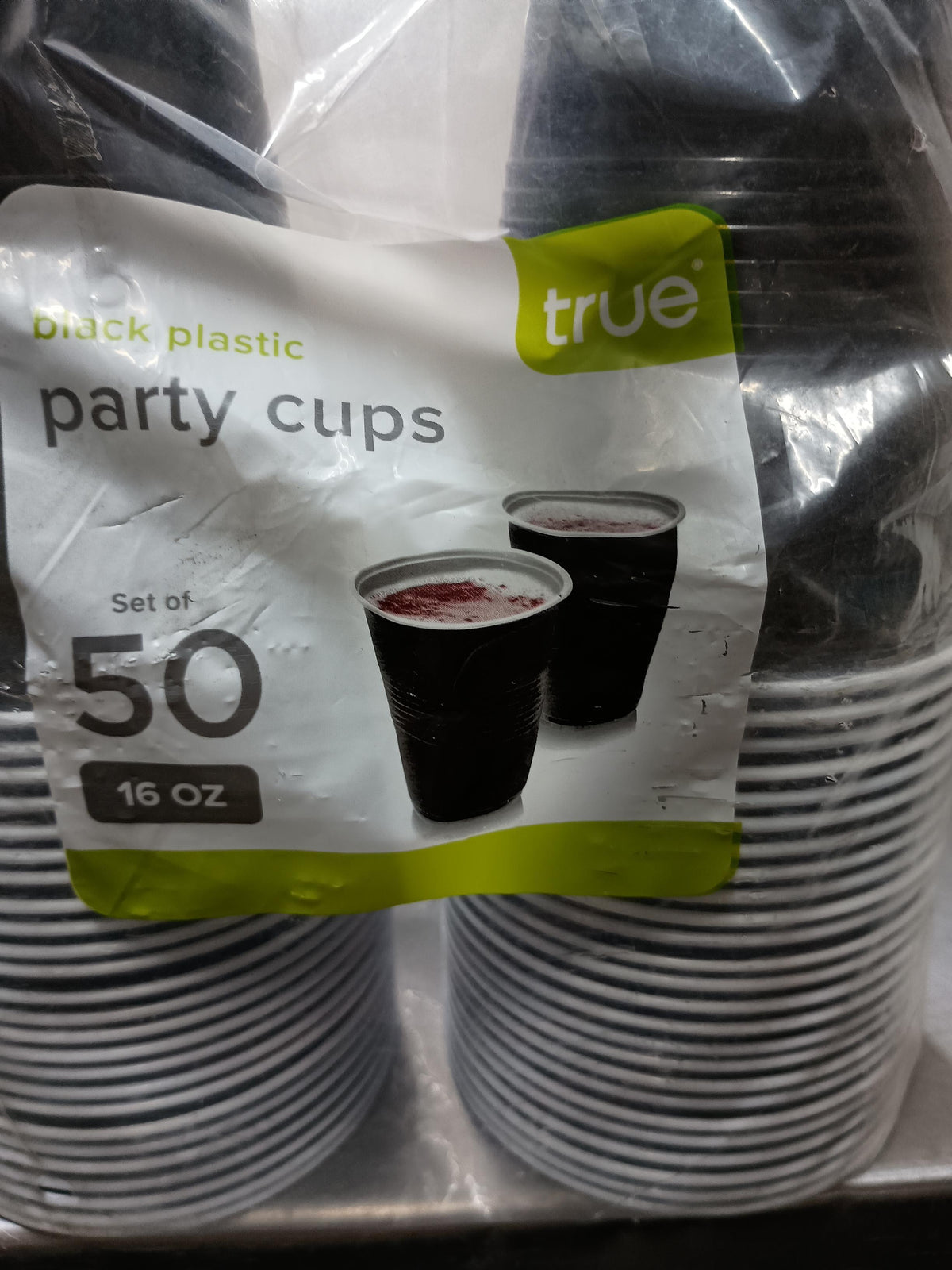 True Brands Black Disposable Party Cups, 16 oz, 50 Count