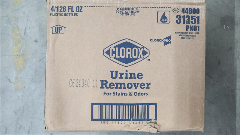 CLOROX Urine Remover for Stains & Odors - 1 Gallon (Pack of 4)