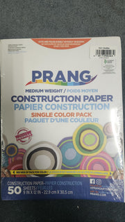 Prang Medium Weight Construction Paper 50 Sheets – Single Color Pack, Arts & Crafts School Supplies