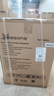 Seasons 2.4 Cu. Ft. Compact Refrigerator Energy Star, W/ Chiller, Black