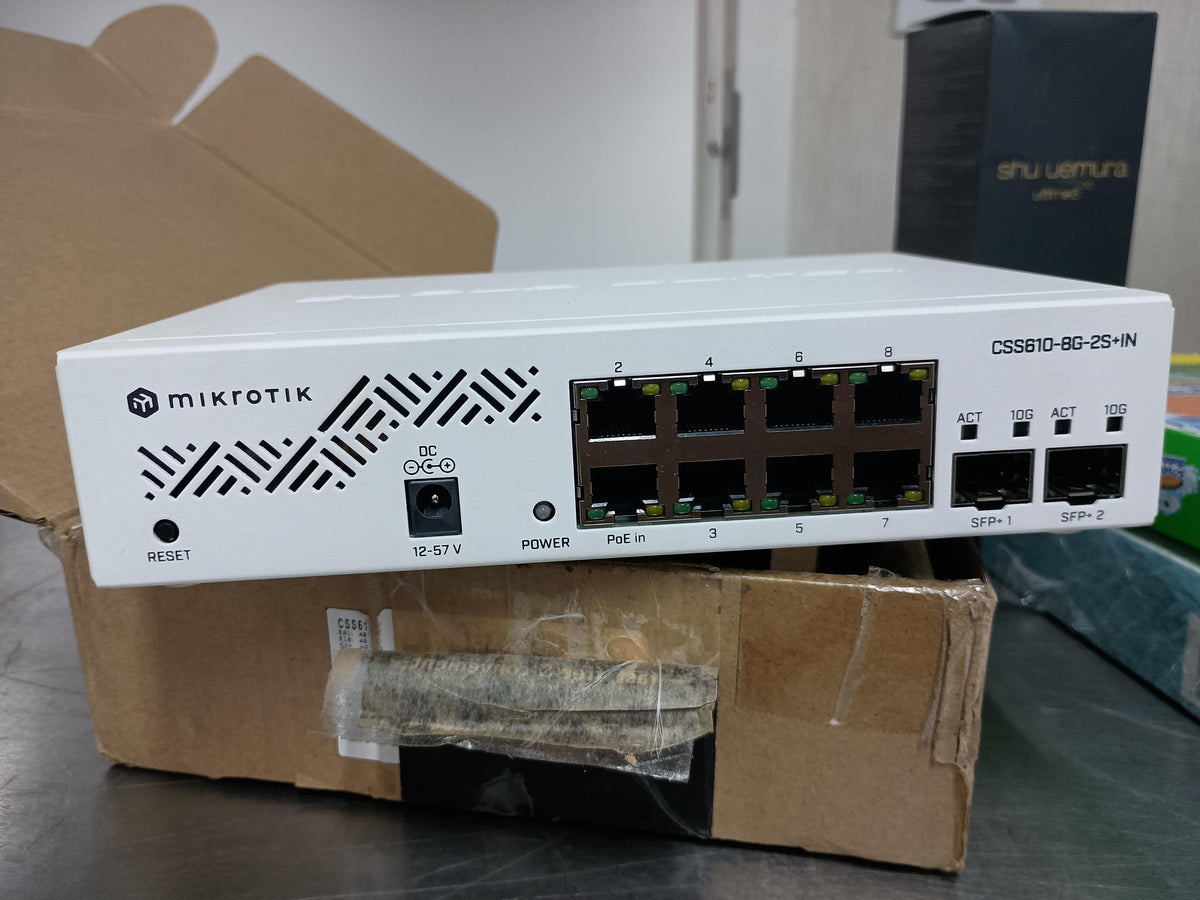 MikroTik CSS610-8G-2S+IN 8-Port Gigabit Managed Network Switch with 2 SFP+ 10G Ports