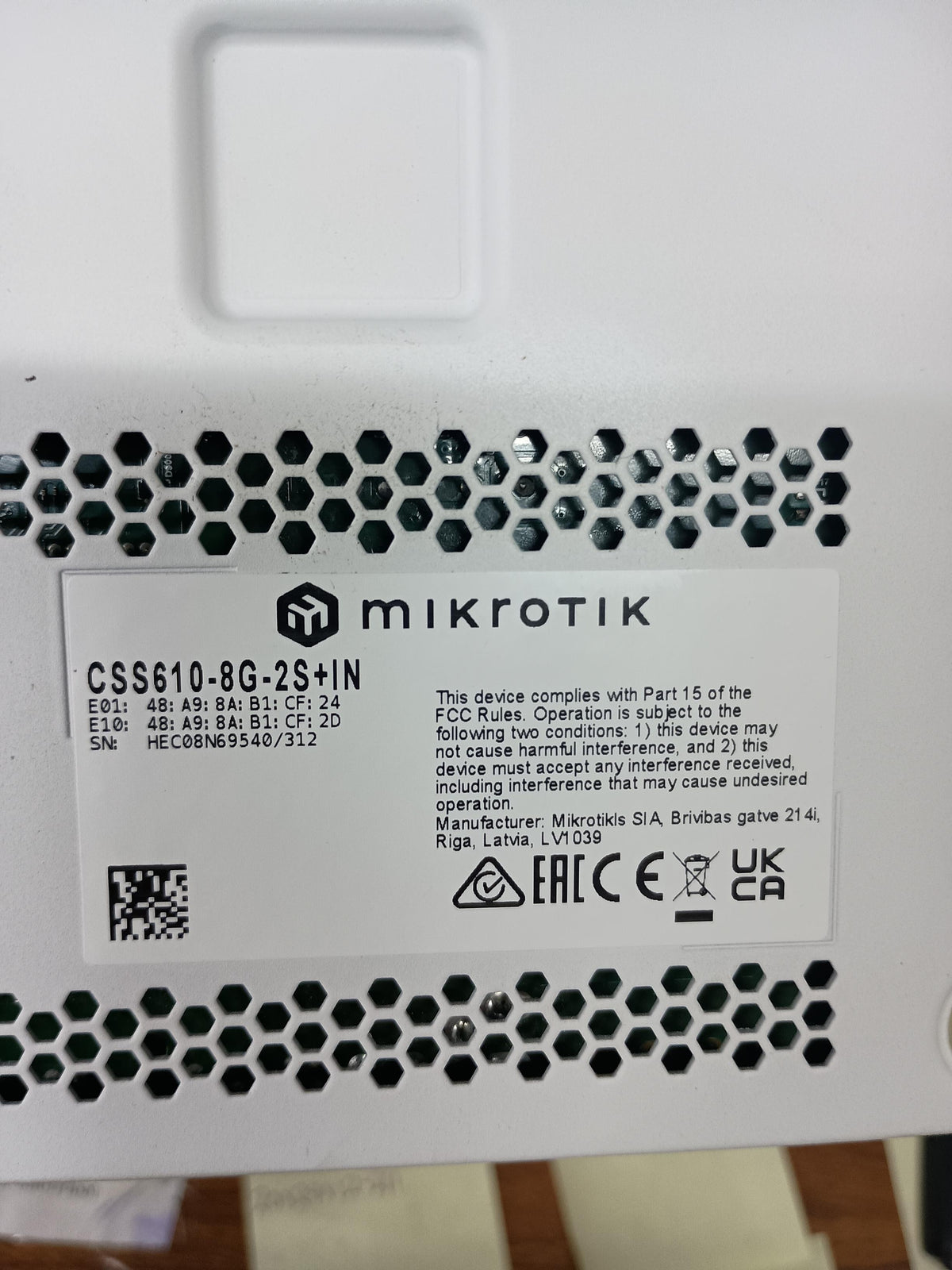 MikroTik CSS610-8G-2S+IN 8-Port Gigabit Managed Network Switch with 2 SFP+ 10G Ports