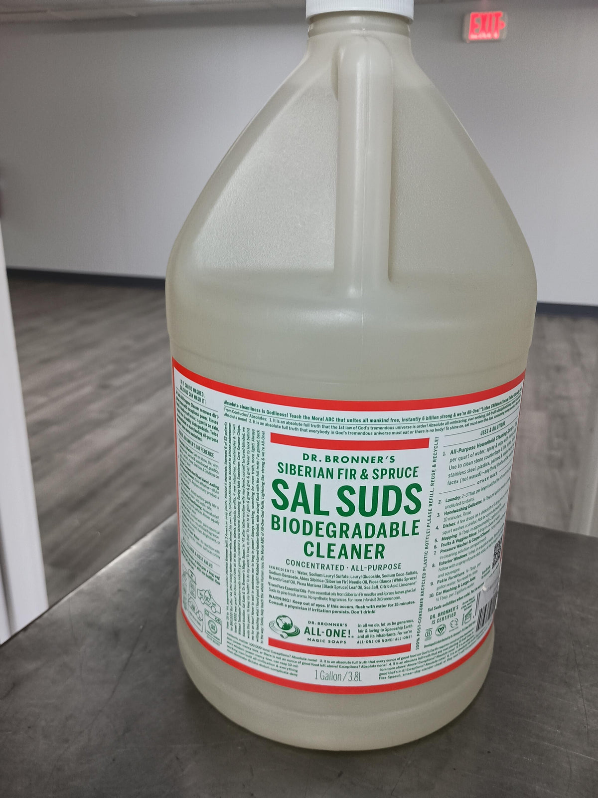 Dr. Bronner's Sal Suds Biodegradable All-Purpose Cleaner – Siberian Fir & Spruce, 1 Gallon