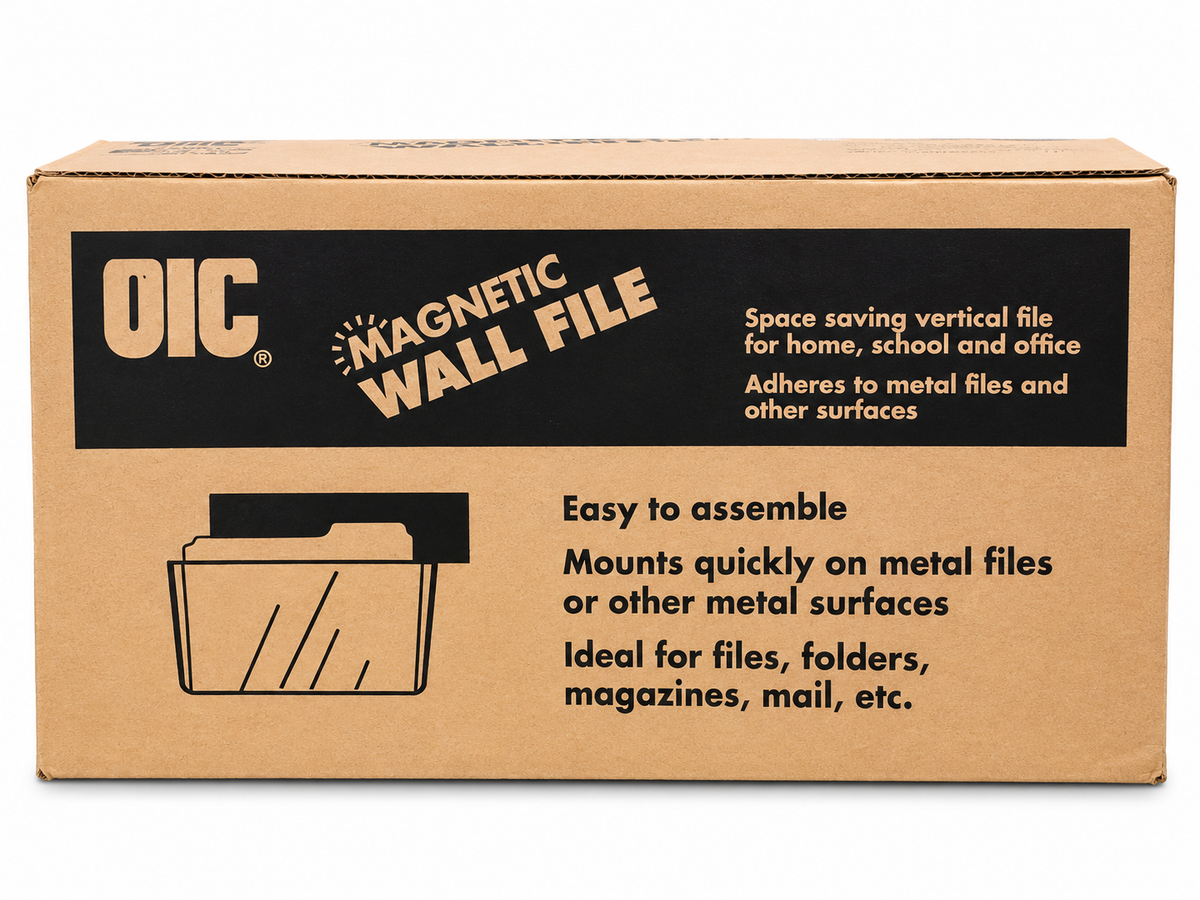 Officemate OIC 21451 Magnetic Wall File Organizer – Letter Size, Smoke, Office Storage Holder
