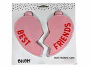 Blush Best Friends Heart-Shaped Flasks – Pink 3 oz Mini Flask Set, 2-Pack