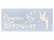 Cartat2s Powered by Bitchdust Vinyl Decal Sticker – White Lettering for Laptops, Tumblers, Cars & Personal Accessories