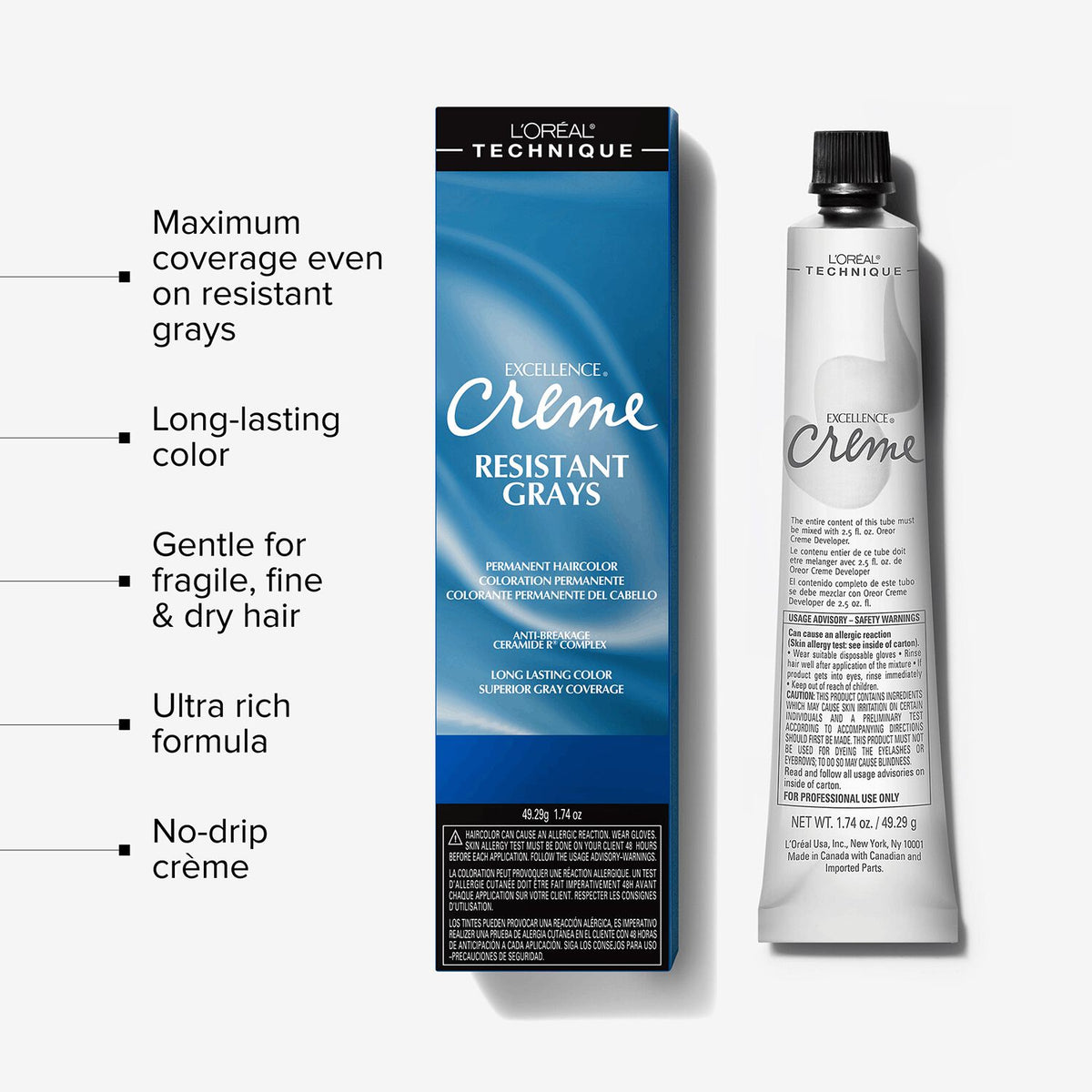 L'Oréal Excellence Crème Resistant Grays Hair Color, 6X Light Brown, 1.74 oz