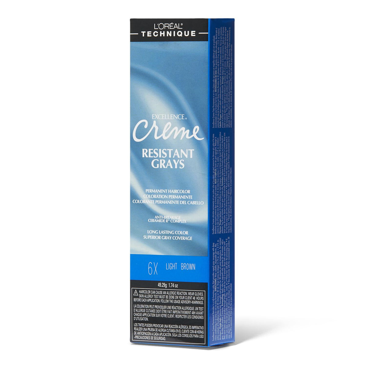 L'Oréal Excellence Crème Resistant Grays Hair Color, 6X Light Brown, 1.74 oz