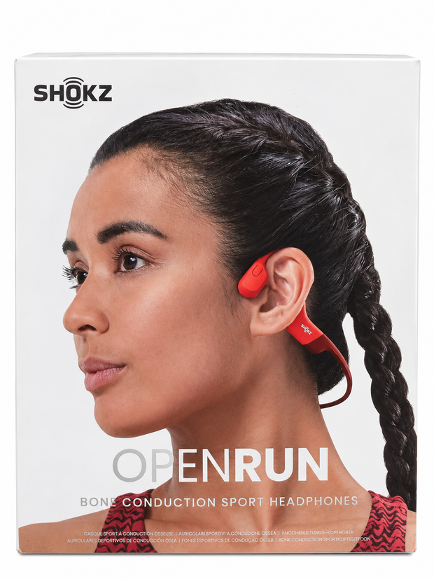 SHOKZ OpenRun Wireless Bone Conduction Sport Headphones – Bluetooth Open-Ear Headset, Red, S803RD, Box Condition 8/10