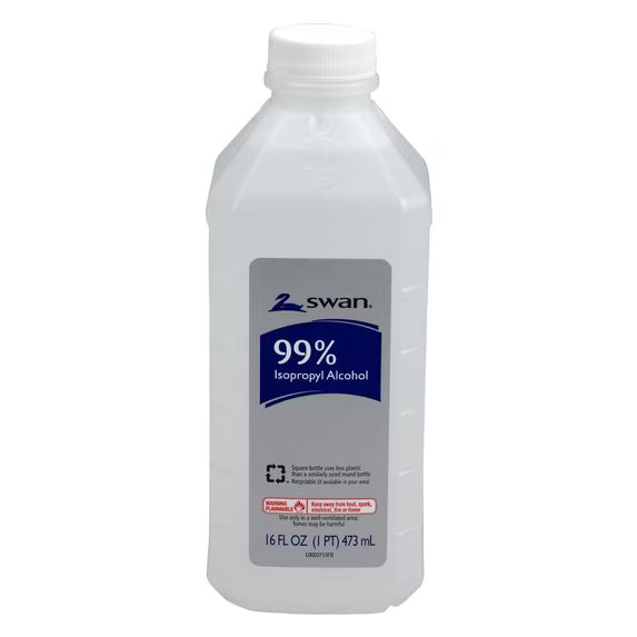 Swan Isopropyl Alcohol 99% – 16 oz Single Pack | Topical Antiseptic, Sanitizer & First Aid | Minor Cuts, Abrasions, Rubbing & Massaging