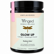 Winged Glow Up Unflavored Collagen + Adaptogen Powder with Biotin – 9.52 oz Dietary Supplement