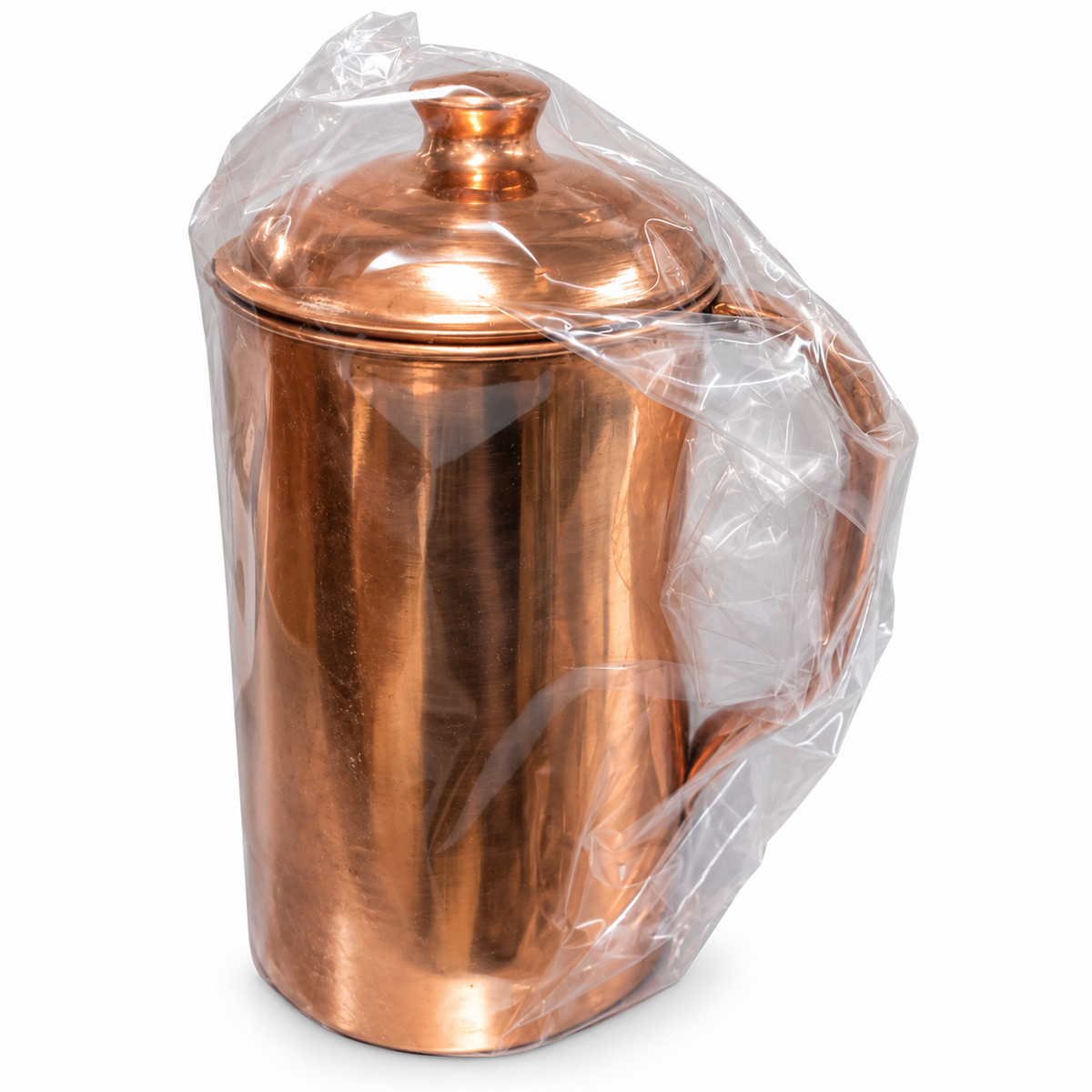 Copper Water Jug with Lid & Handle – Traditional Serving Pitcher